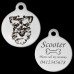 Schnauzer Front View Engraved 31mm Large Round Pet Dog ID Tag